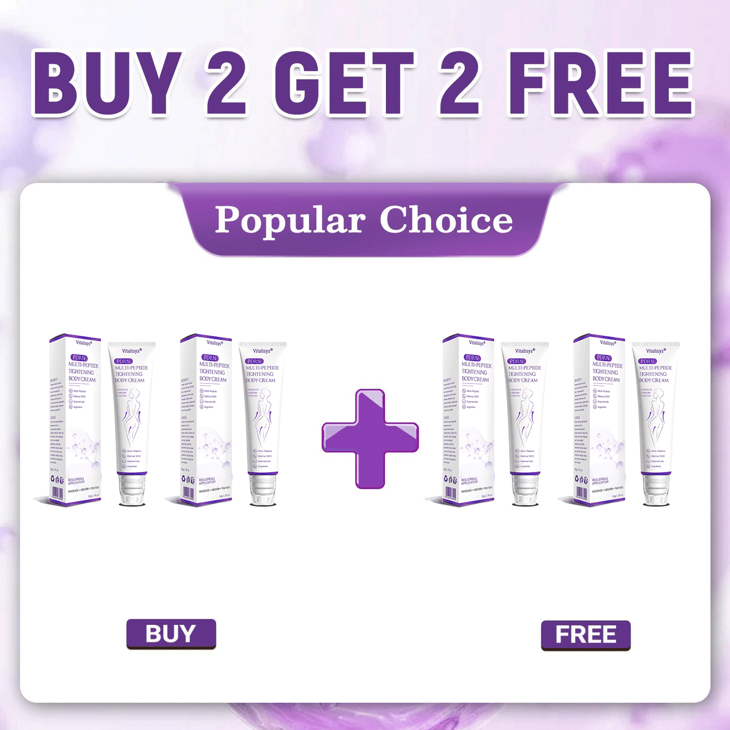 💎Vitalisys® PDRN Multi-Peptide Massaging Body Roller Cream- Anti-aging, Hydrating, Skin Firming & Lifting, Skin Repair, Even Tone, Acne and Dark Spot Treatment, Wart and Mole Removal, and Psoriasis Relief.